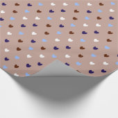 Polka-Herzen auf blassbraun Geschenkpapier (Ecke)