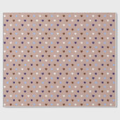 Polka-Herzen auf blassbraun Geschenkpapier (Flach)