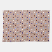 Polka-Herzen auf blassbraun Geschirrtuch (Horizontal)