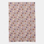 Polka-Herzen auf blassbraun Geschirrtuch (Vertikal)