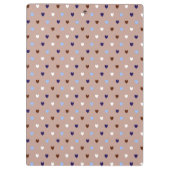 Polka-Herzen auf blassbraun Klemmbrett (Rückseite)
