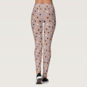 Polka-Herzen auf blassbraun Leggings (Rückseite)