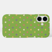 Polka Herzen auf grünem Grün Case-Mate iPhone Hülle (Rückseite (Horizontal))