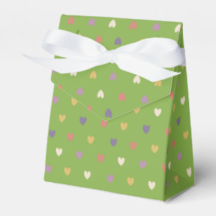 Polka Herzen auf grünem Grün Geschenkschachtel