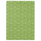 Polka Herzen auf grünem Grün Klemmbrett (Rückseite)