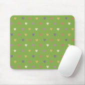 Polka Herzen auf grünem Grün Mousepad (Mit Mouse)