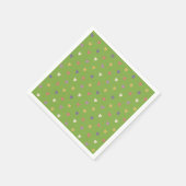 Polka Herzen auf grünem Grün Serviette (Ecke)