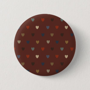 Polka Herzen auf kilim braun Button