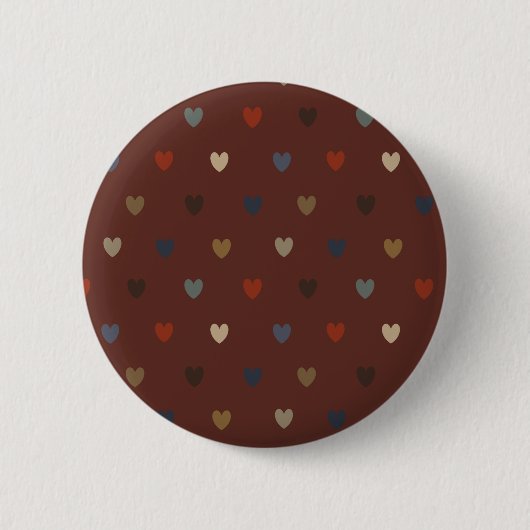 Polka Herzen auf kilim braun Button (Vorderseite)
