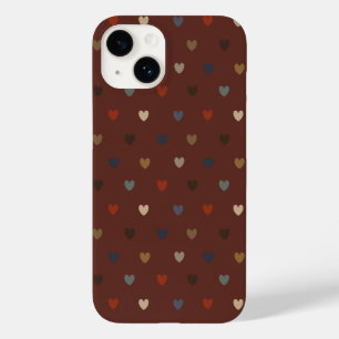 Polka Herzen auf kilim braun Case-Mate iPhone 14 Hülle