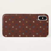 Polka Herzen auf kilim braun Case-Mate iPhone Hülle (Rückseite (Horizontal))