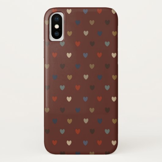 Polka Herzen auf kilim braun Case-Mate iPhone Hülle (Rückseite)