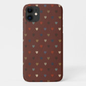 Polka Herzen auf kilim braun Case-Mate iPhone Hülle (Rückseite)