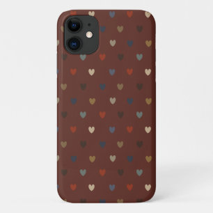 Polka-Herzen auf Kilim-braun Case-Mate iPhone Hülle