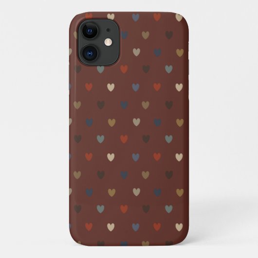 Polka Herzen auf kilim braun Case-Mate iPhone Hülle (Rückseite)