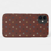 Polka Herzen auf kilim braun Case-Mate iPhone Hülle (Rückseite (Horizontal))