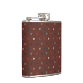 Polka Herzen auf kilim braun Flachmann (Rechts)