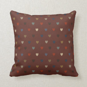 Polka Herzen auf kilim braun Kissen