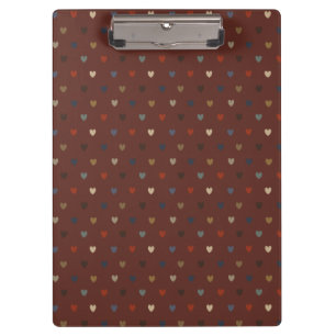 Polka Herzen auf kilim braun Klemmbrett