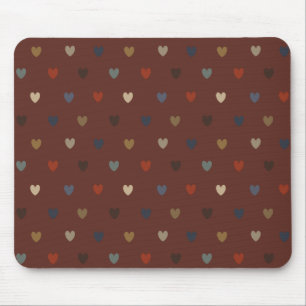 Polka Herzen auf kilim braun Mousepad