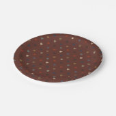 Polka Herzen auf kilim braun Pappteller (Schrägansicht)