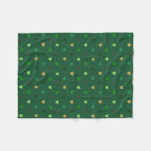 Polka Herzen auf Waldgrün Fleecedecke (Vorderseite (Horizontal))