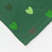 Polka Herzen auf Waldgrün Fleecedecke (Ecke)