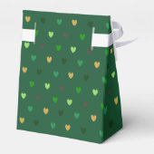 Polka Herzen auf Waldgrün Geschenkschachtel (Rückseite)
