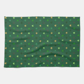 Polka Herzen auf Waldgrün Geschirrtuch (Horizontal)