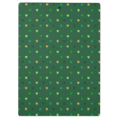 Polka Herzen auf Waldgrün Klemmbrett (Rückseite)