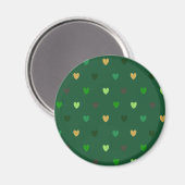 Polka Herzen auf Waldgrün Magnet (Vorderseite/Rückseite)
