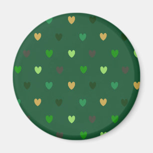 Polka Herzen auf Waldgrün Magnet