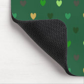 Polka Herzen auf Waldgrün Mousepad (Ecke)