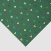 Polka Herzen auf Waldgrün Seidenpapier (Ausschnitt)