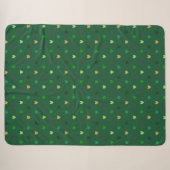 Polka Herzen auf Waldgrün Sherpadecke (Vorderseite (Horizontal))
