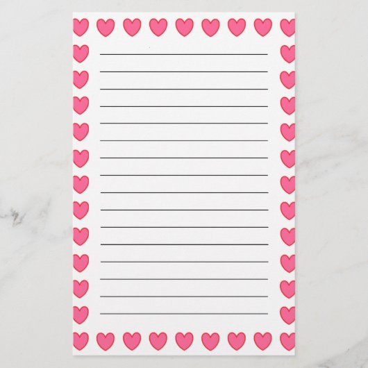 Polka-Herzen Briefpapier (Vorderseite)