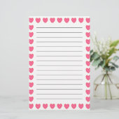 Polka-Herzen Briefpapier (Stehend Vorderseite)