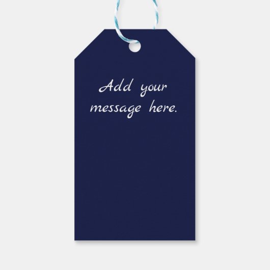 Polka Herzen in pfauenblauen Tönen Geschenkanhänger (Rückseite)