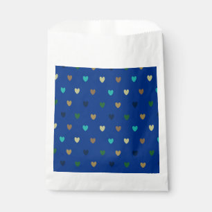 Polka Herzen in pfauenblauen Tönen Geschenktütchen