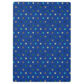 Polka Herzen in pfauenblauen Tönen Klemmbrett (Rückseite)