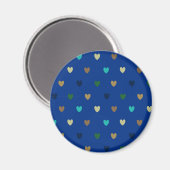Polka Herzen in pfauenblauen Tönen Magnet (Vorderseite/Rückseite)