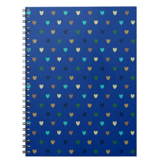 Polka Herzen in pfauenblauen Tönen Notizblock (Vorderseite)