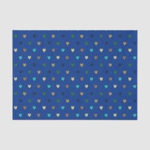 Polka Herzen in pfauenblauen Tönen Seidenpapier