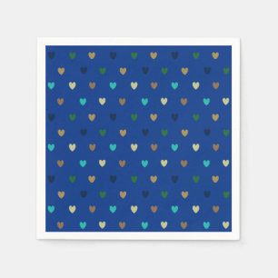 Polka Herzen in pfauenblauen Tönen Serviette