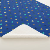 Polka Herzen in pfauenblauen Tönen Sherpadecke (3/4)
