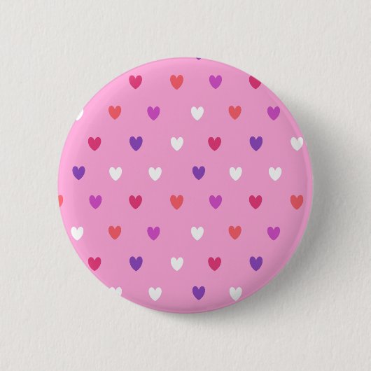 Polka-Herzen pink Button (Vorderseite)