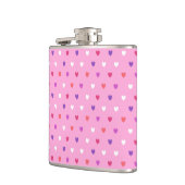 Polka-Herzen pink Flachmann (Links)
