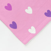 Polka-Herzen pink Fleecedecke (Ecke)