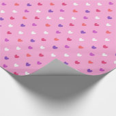 Polka-Herzen pink Geschenkpapier (Ecke)