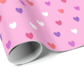 Polka-Herzen pink Geschenkpapier (Rolleneckpunkt)